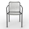 TRÄDGÅRDSSTOLAR SET NARDO - ljusgrå/svart, Modern, metall/textil (55/82/58cm) - Bessagi Garden