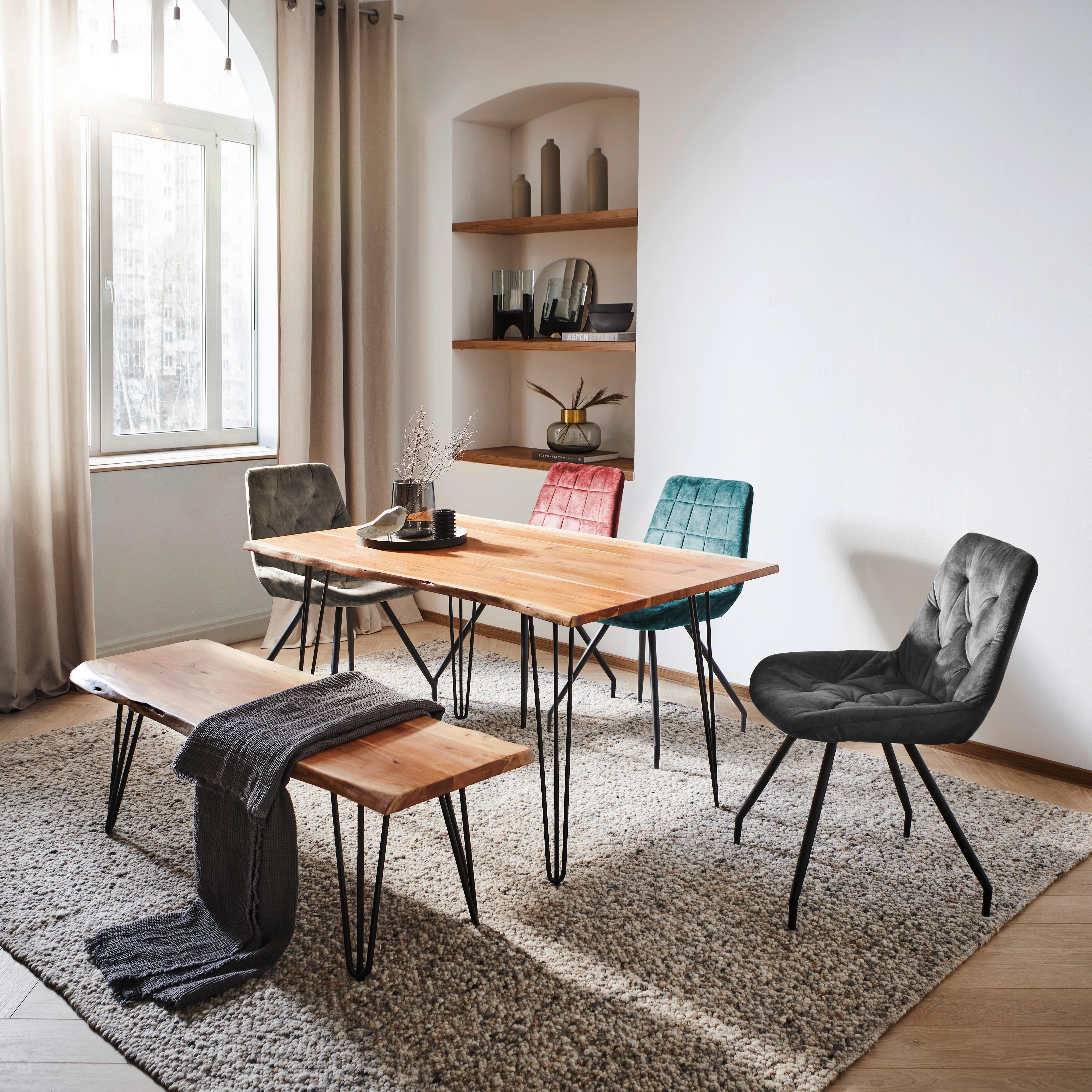 KRZESŁO ULI - czarny/taupe, Design, metal/tkanina (51/88/66cm) - Novel