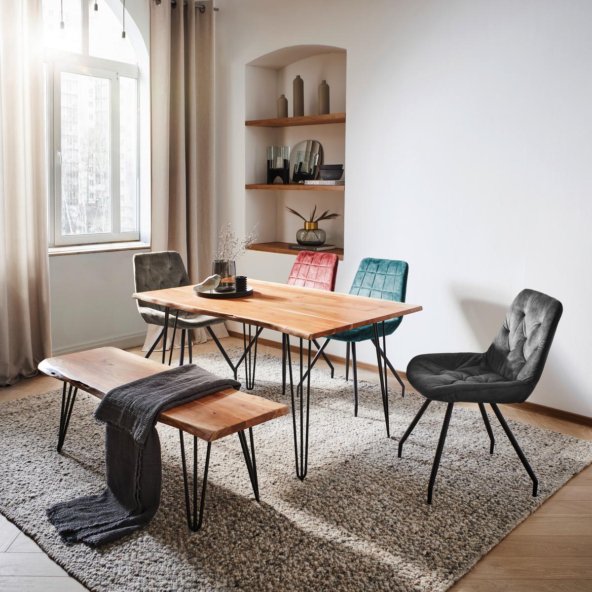 KRZESŁO ULI - czarny/taupe, Design, metal/tkanina (51/88/66cm) - Novel