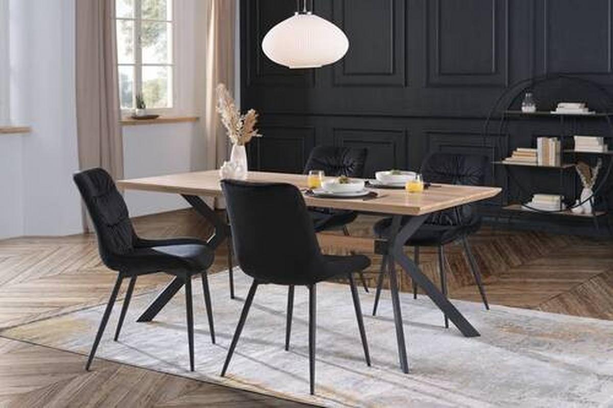 ZESTAW KRZESEŁ KÖLN - czarny, Modern, metal/drewno (46/91/61cm) - Livetastic