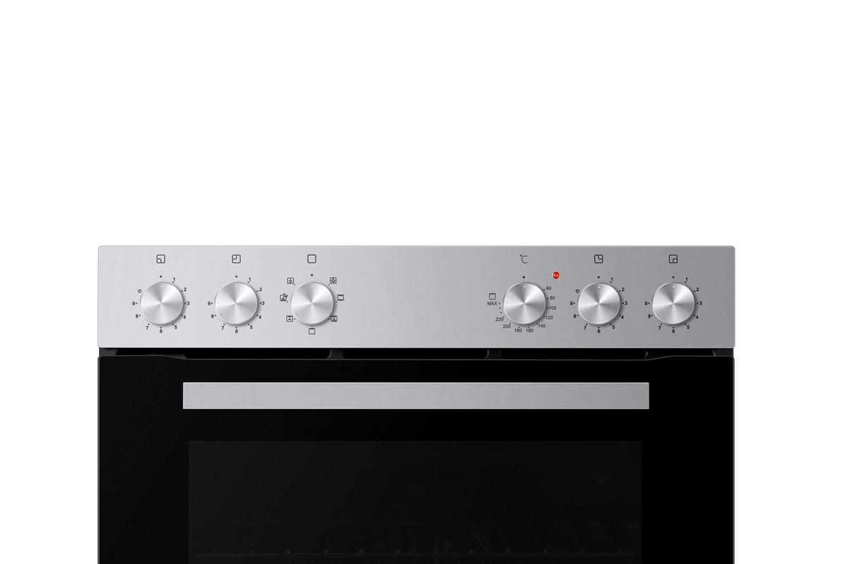 Herdset HS2201-26 Jamie Schwarz/Edelstahlfarben - Edelstahlfarben/Schwarz, Trend, Glas/Kunststoff (59,5/59,5/56,5cm) - Respekta