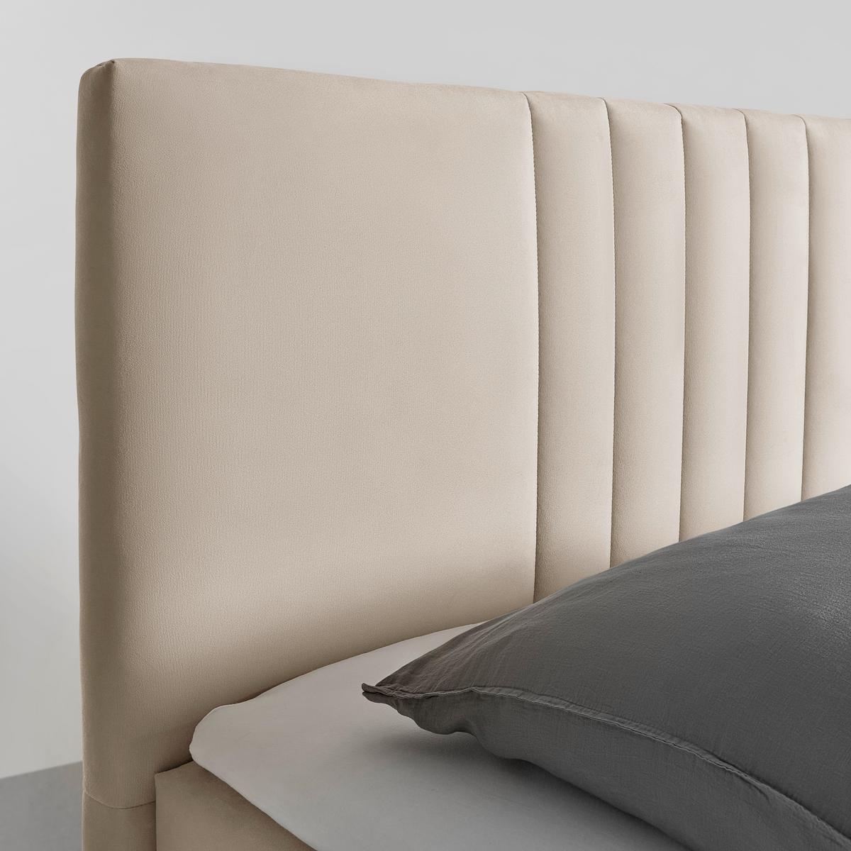 Boxbett Roma ca. 180x200 cm Beige mit Topper - Beige/Schwarz, MODERN, Holz/Textil (180/200cm) - Bessagi Home
