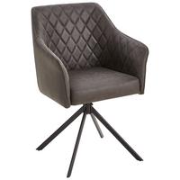 KRZESŁO Z PODŁOKIETNIKAMI LELA - czarny/szary, Modern, metal/drewno (60/91/56cm) - Livetastic