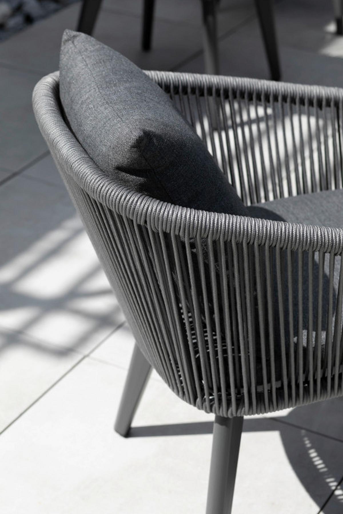 Gartensessel Brescia Grau - Grau, Basics, Kunststoff/Textil (58/78/63cm)