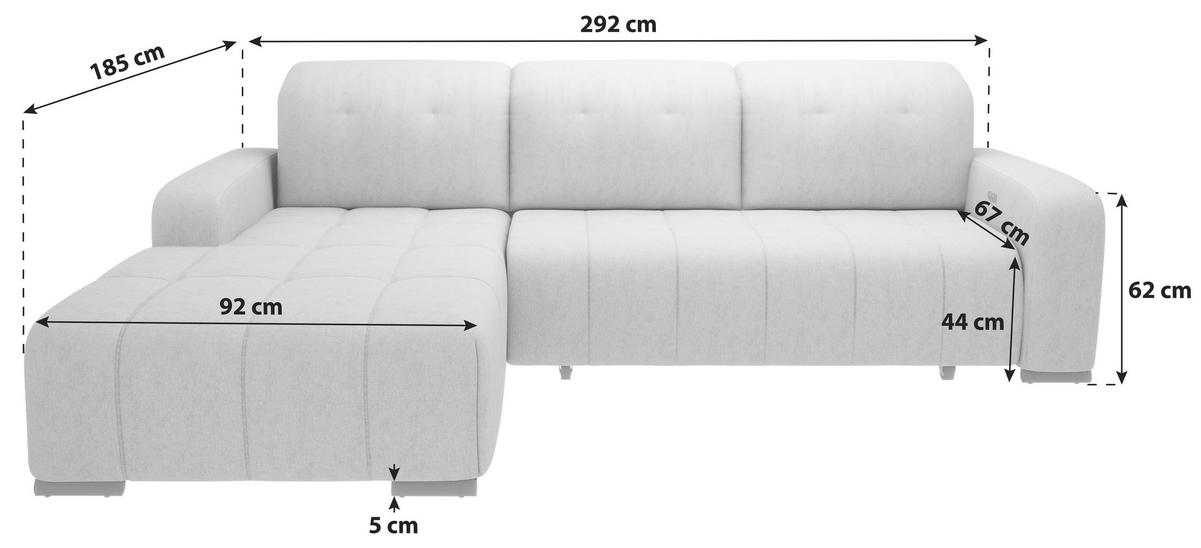 Wohnlandschaft Vicari Dunkelbraun Mikrofaser - Dunkelbraun/Schwarz, MODERN, Textil/Metall (292/185cm) - Livetastic