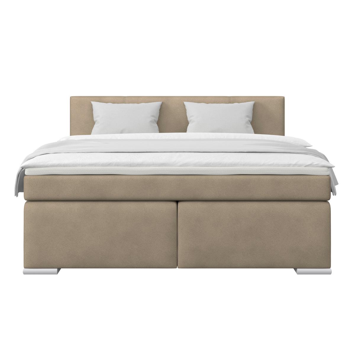 Boxspring Krevet Mira 1 - taupe, Basics, metal/tekstil (180/200cm)