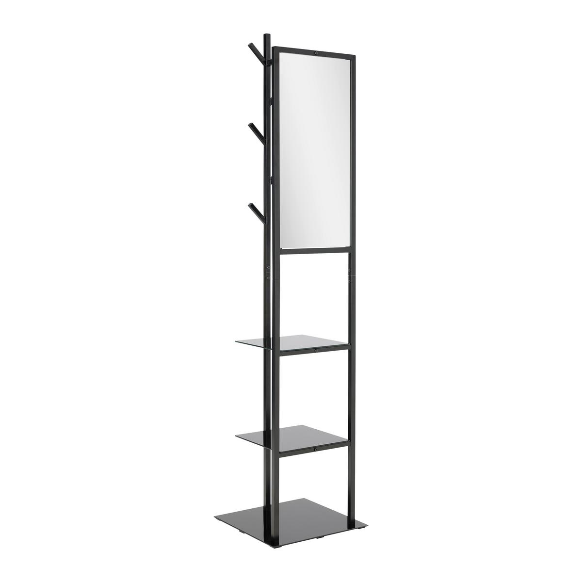 Podna Vješalica Imola - crna, Moderno, staklo/metal (40/182/40cm) - Modern Living