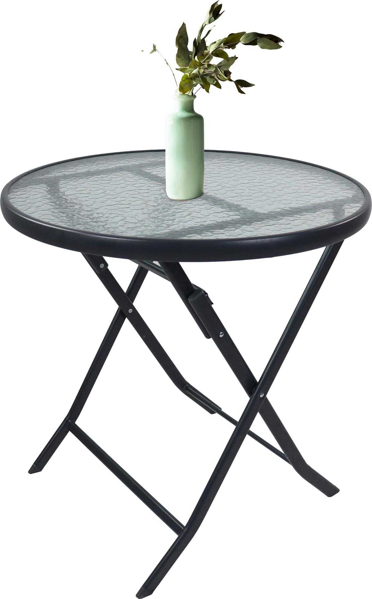 GARTENTISCH SONLAS XL 920589 Ø70CM - Anthrazit, Modern, Glas/Metall (70/70cm) - MID.YOU