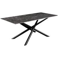 Esstisch David Grau - Schwarz/Grau, MODERN, Keramik/Metall (180/76/90cm) - Mömax