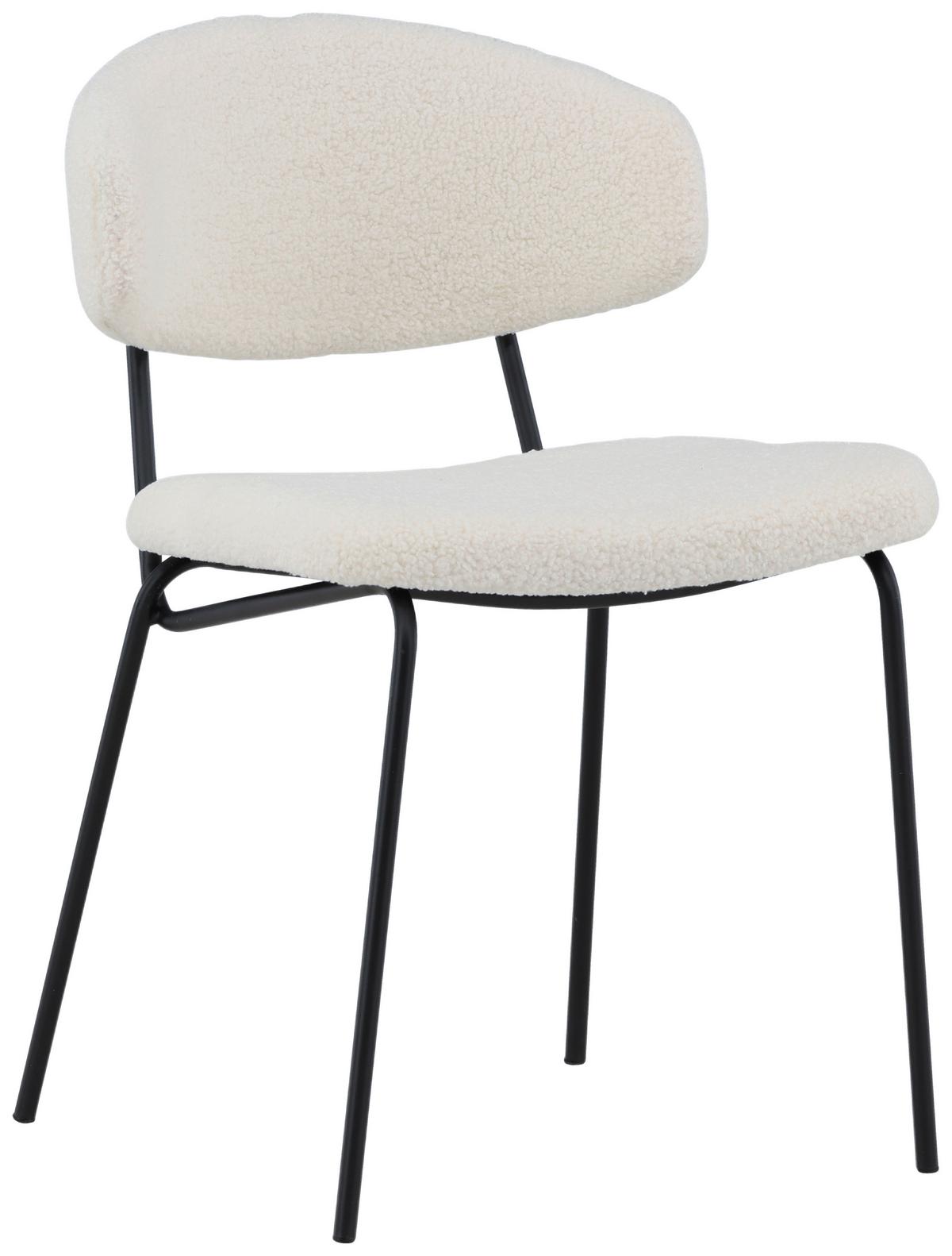 Stuhl-Set Chico ca. 50x79x57 cm Schwarz/Weiß - Schwarz/Weiß, Design, Textil/Metall (50/79/57cm) - Livetastic
