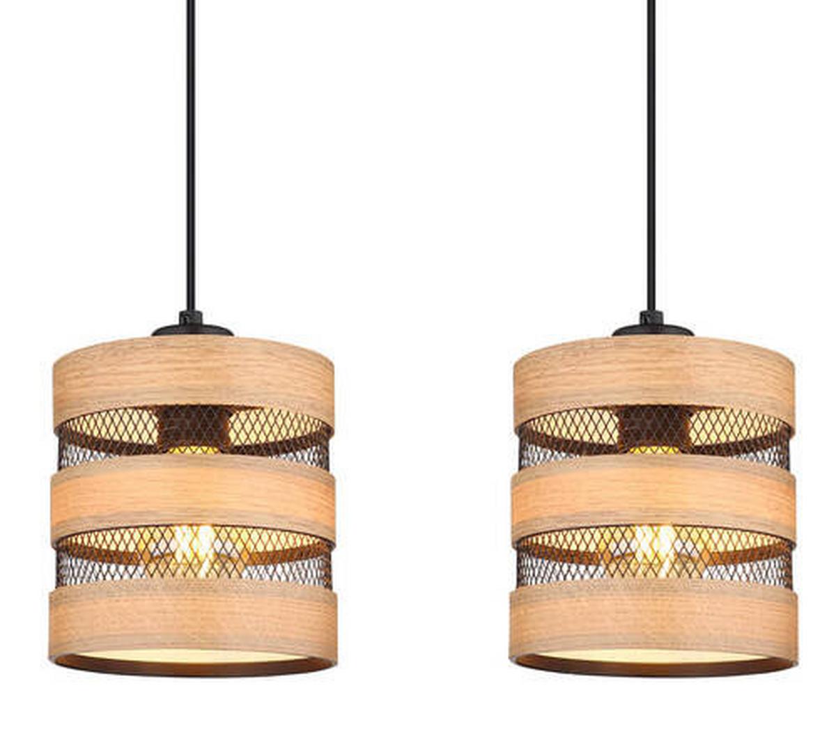 Viseča Svetilka 15650-3h - črna/temno rjava, Design, kovina/umetna masa (75/18/120cm) - Globo