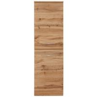 Midischrank Florida Eichefarben - Chromfarben/Eichefarben, MODERN, Holzwerkstoff/Metall (40/130/35cm) - Premium Living