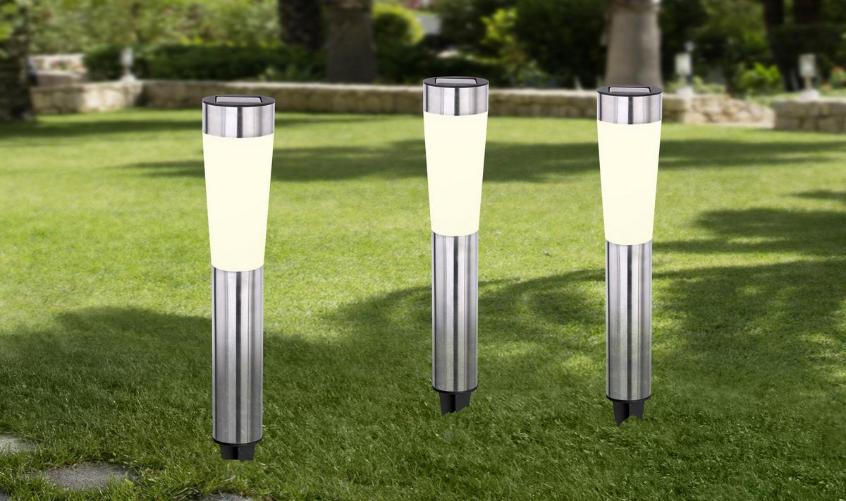 ZESTAW LAMP SOLARNYCH VISION - Basics, tworzywo sztuczne/metal (7,8/56cm) - Ambia Garden