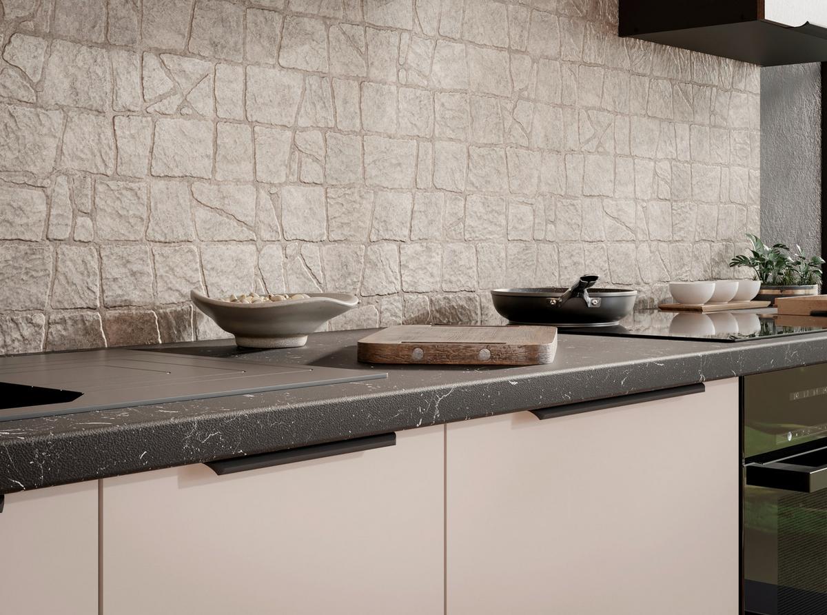 Blok Kuhinja Arona/monza - kašmir/boje oraha, Moderno, staklo/drvni materijal (260/210/60cm) - Modern Living