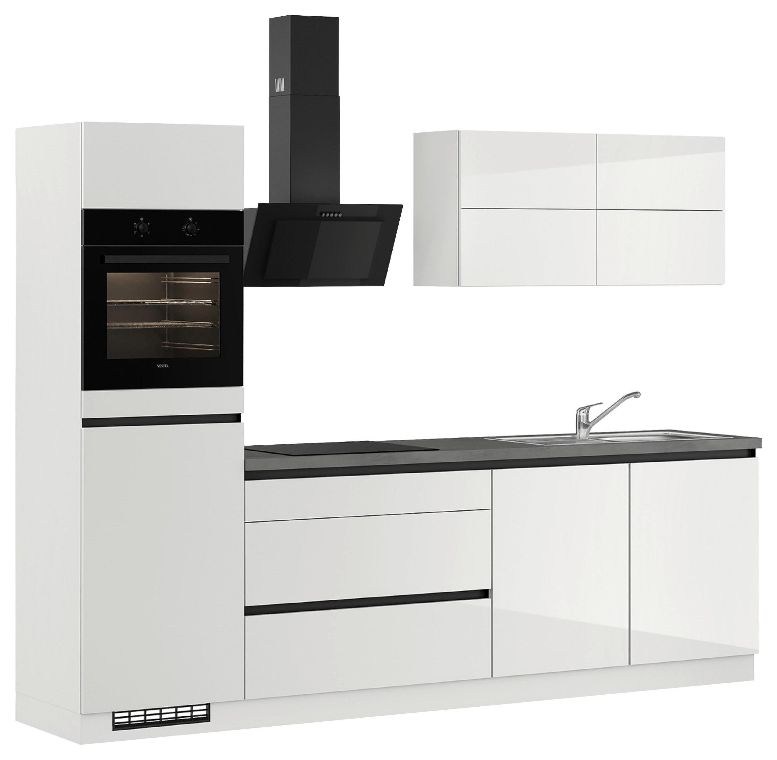 Küchenblock IBC ohne Geräte ca. 280 cm Hellgrau - Dunkelgrau/Hellgrau, Design, Holzwerkstoff (280cm) - Impuls