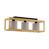 Deckenleuchte 390106 Granados - Weiss/Schwarz, Natur, Holz/Textil (77/20/28cm) - Eglo