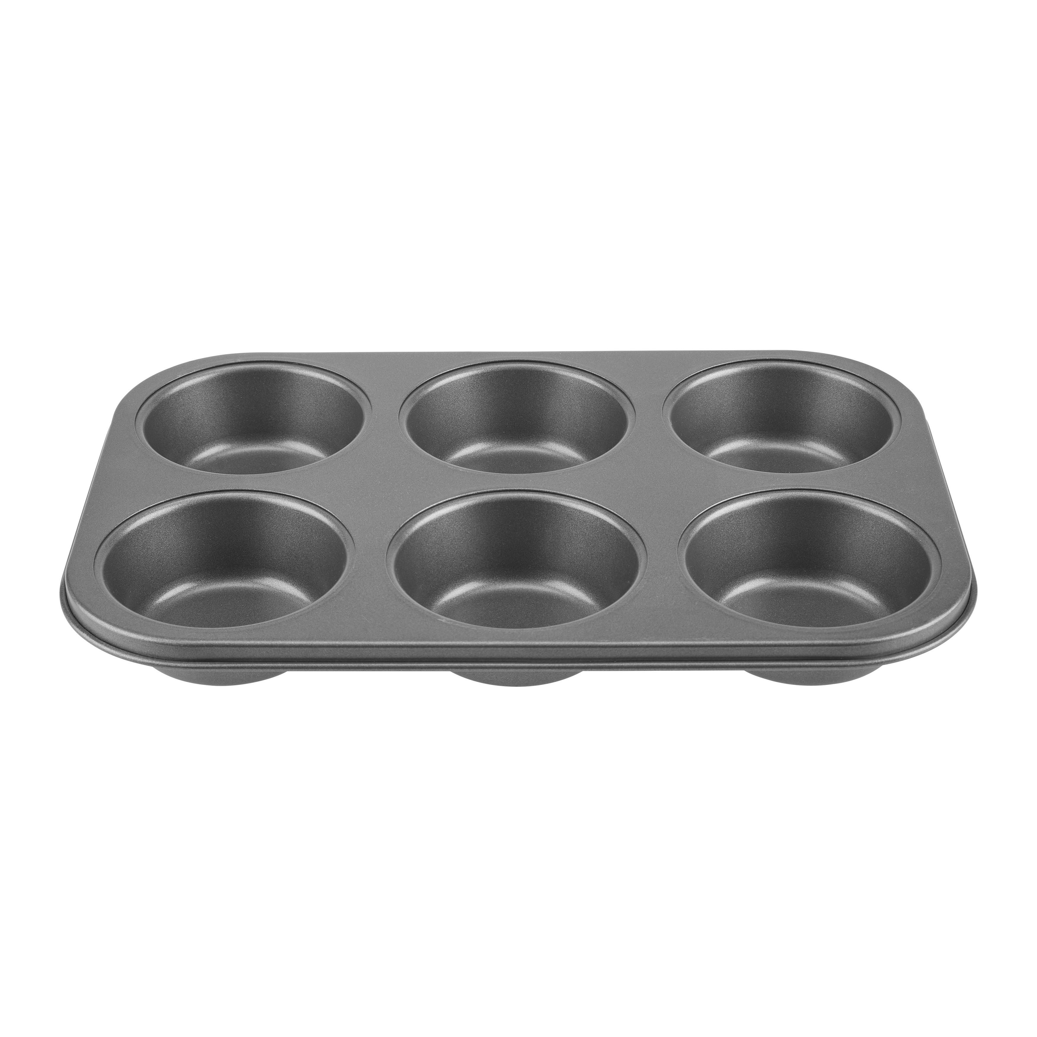 MUFFINSPLÅT BAKERY - 6 - grå, Klassisk, metall (21,7/31,8/3,5cm) - Mömax