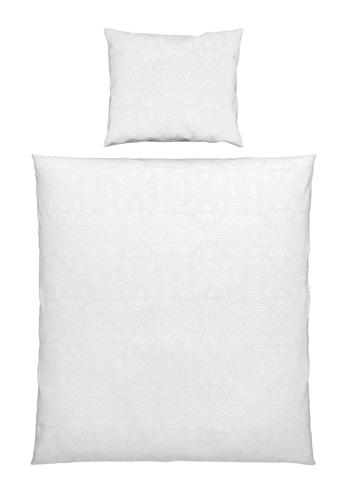 POŚCIEL NIEMOWLĘCA WHITE ORNAMENT - biały, Basics, tkanina (80/80cm) - Patinio