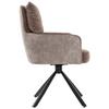STOL MED ARMSTÖD SOPHIE - brun/svart, Modern, metall/textil (60/93/67cm) - Premium Living