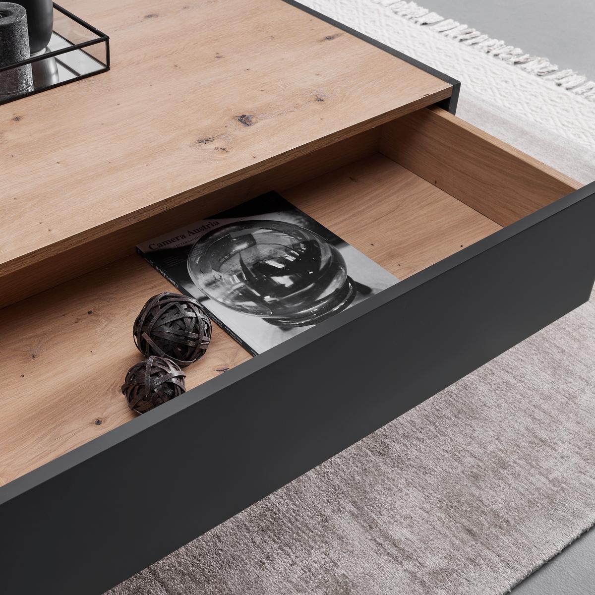Dohányzóasztal Fosco - tölgyfa színű/szürke, Modern, fa (80/80/38cm) - Bessagi Home