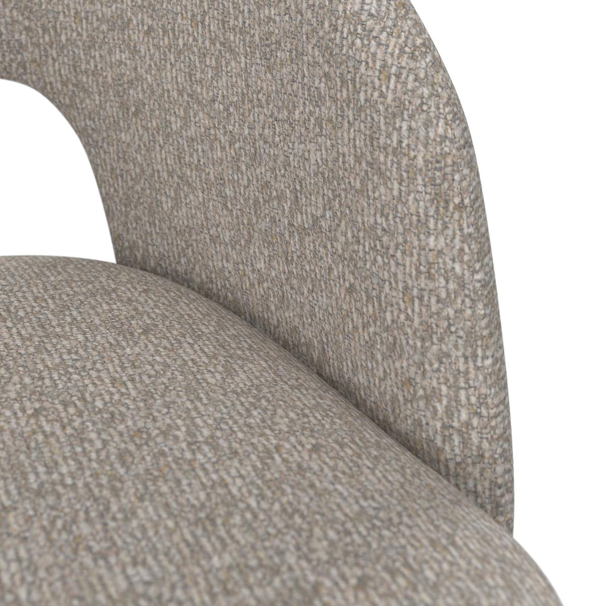 Stuhl Nadiya Hellgrau Leinenoptik Gepolstert - Hellgrau/Schwarz, MODERN, Holz/Textil (52/78/56cm) - Bessagi Home