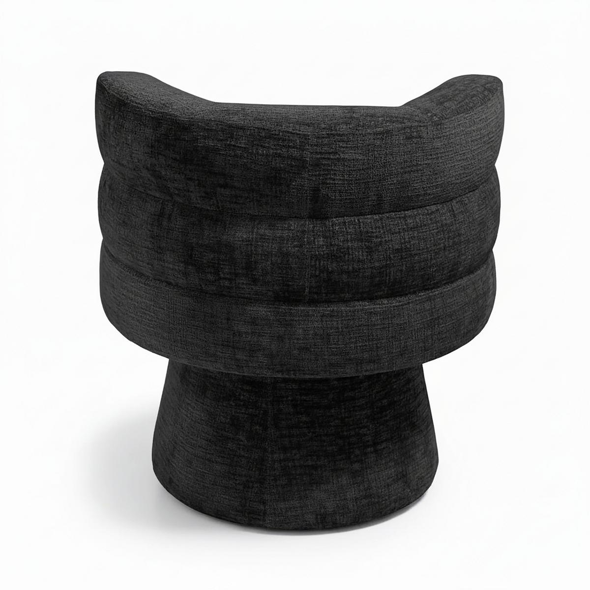 Stuhl Julina Schwarz Chenille Gepolstert - Schwarz, MODERN, Holz/Textil (71/74/72cm) - Bessagi Home