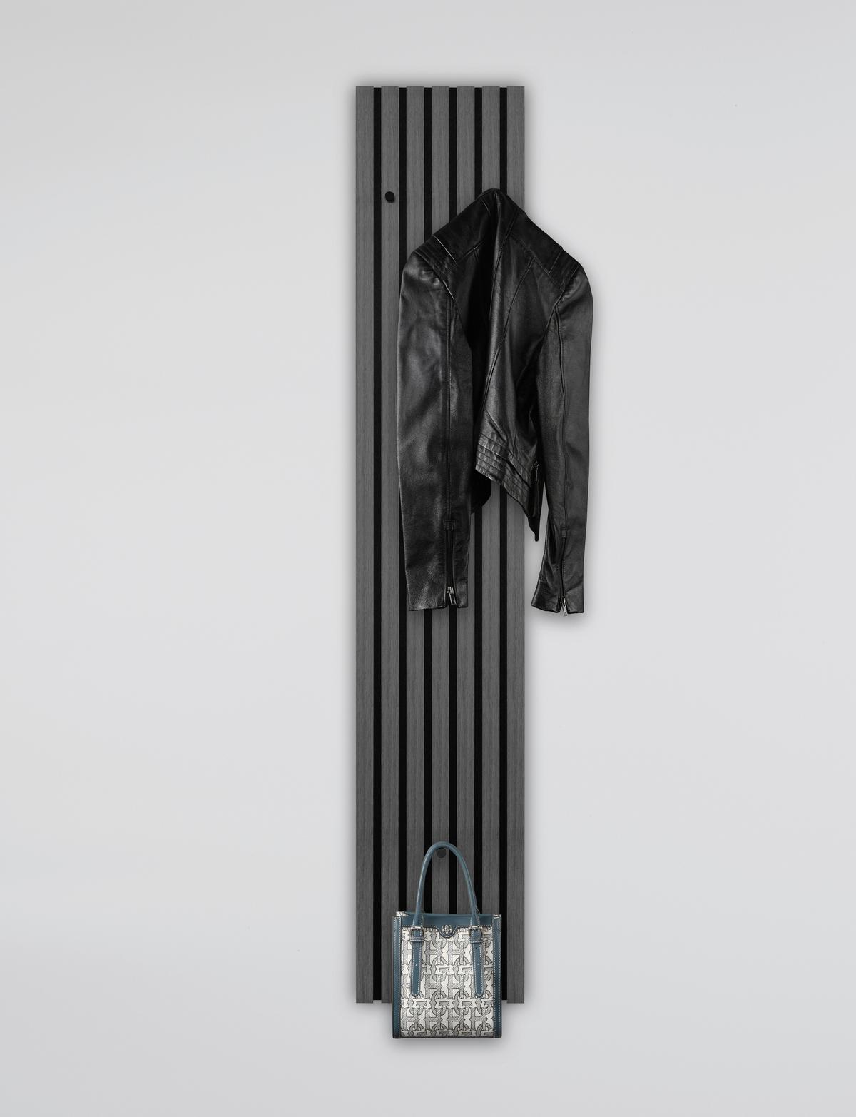 PANEL DO PRZEDPOKOJU GABI - czarny/szary, Modern, materiał drewnopochodny/tkanina (25/160/7cm) - Xora