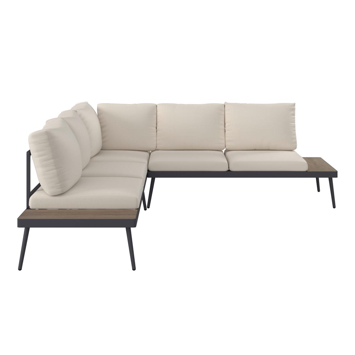 Lounge Garnitura Sejla, Bež, Temno Siva, 3-Delno - temno siva/bež, Moderno, kovina/umetna masa (226/65/226cm) - Mömax