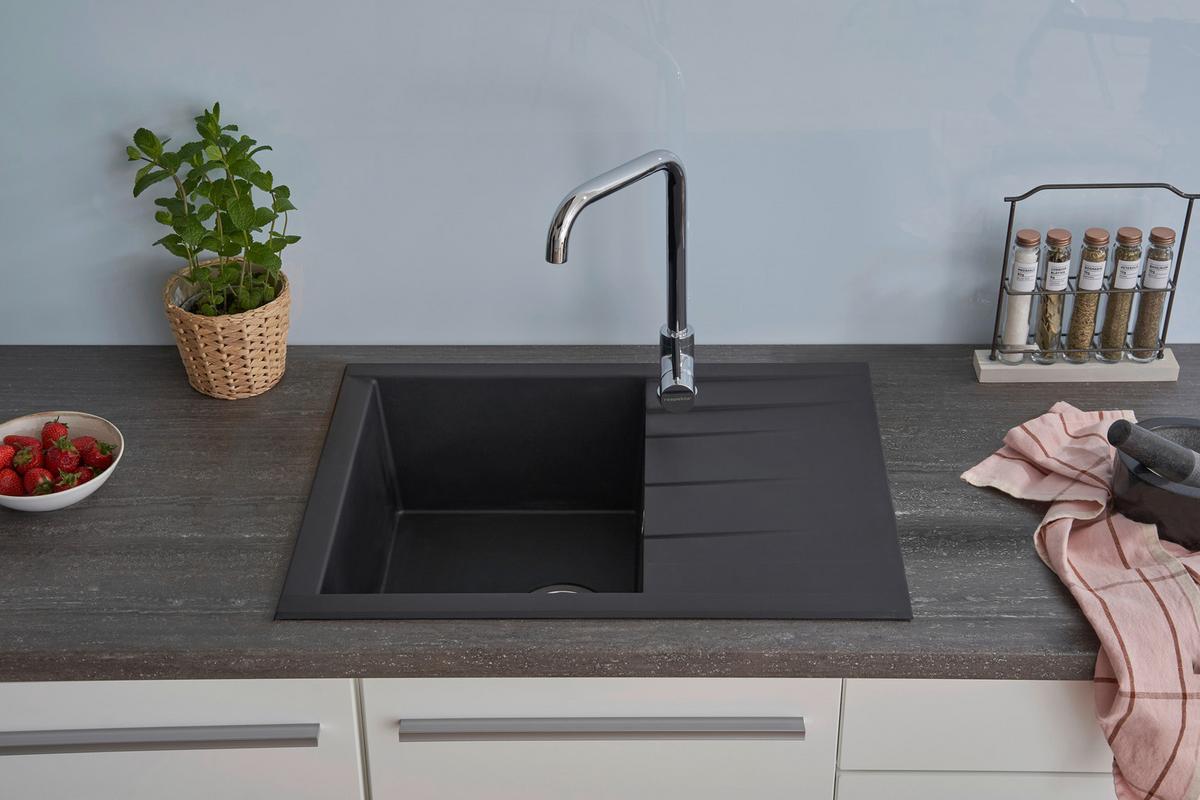 Pomivalno Korito Huston, 62x50cm - črna, Basics, kamen/umetna masa (62/21/50cm) - Respekta