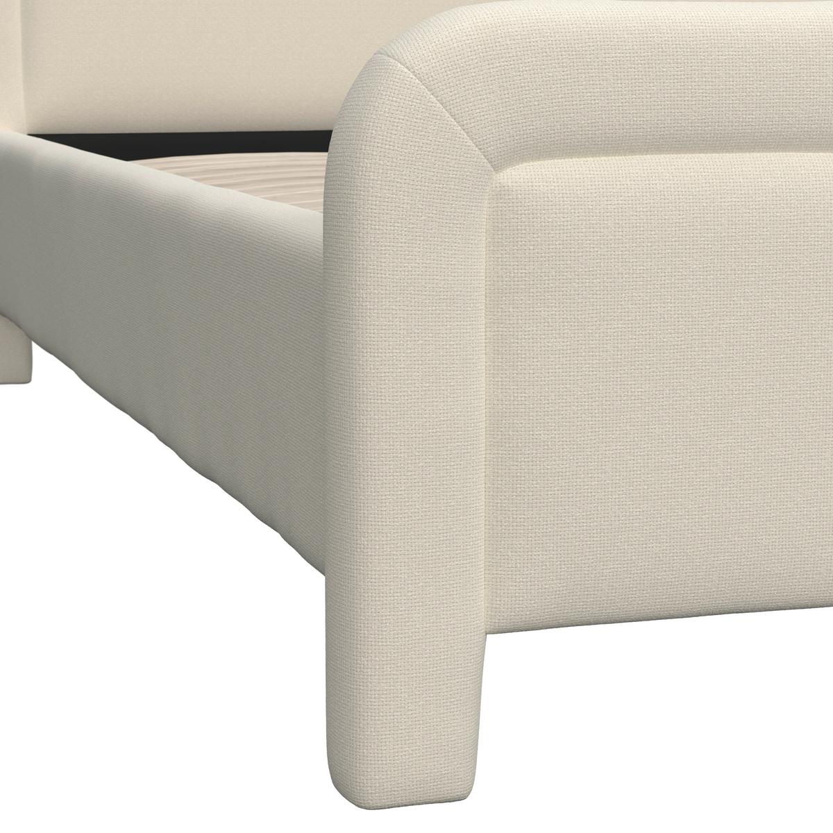 Polsterbett Xirelia Elfenbein ca. 160x200 cm - Elfenbein/Eichefarben, MODERN, Holz/Textil (160/200cm) - Bessagi Home