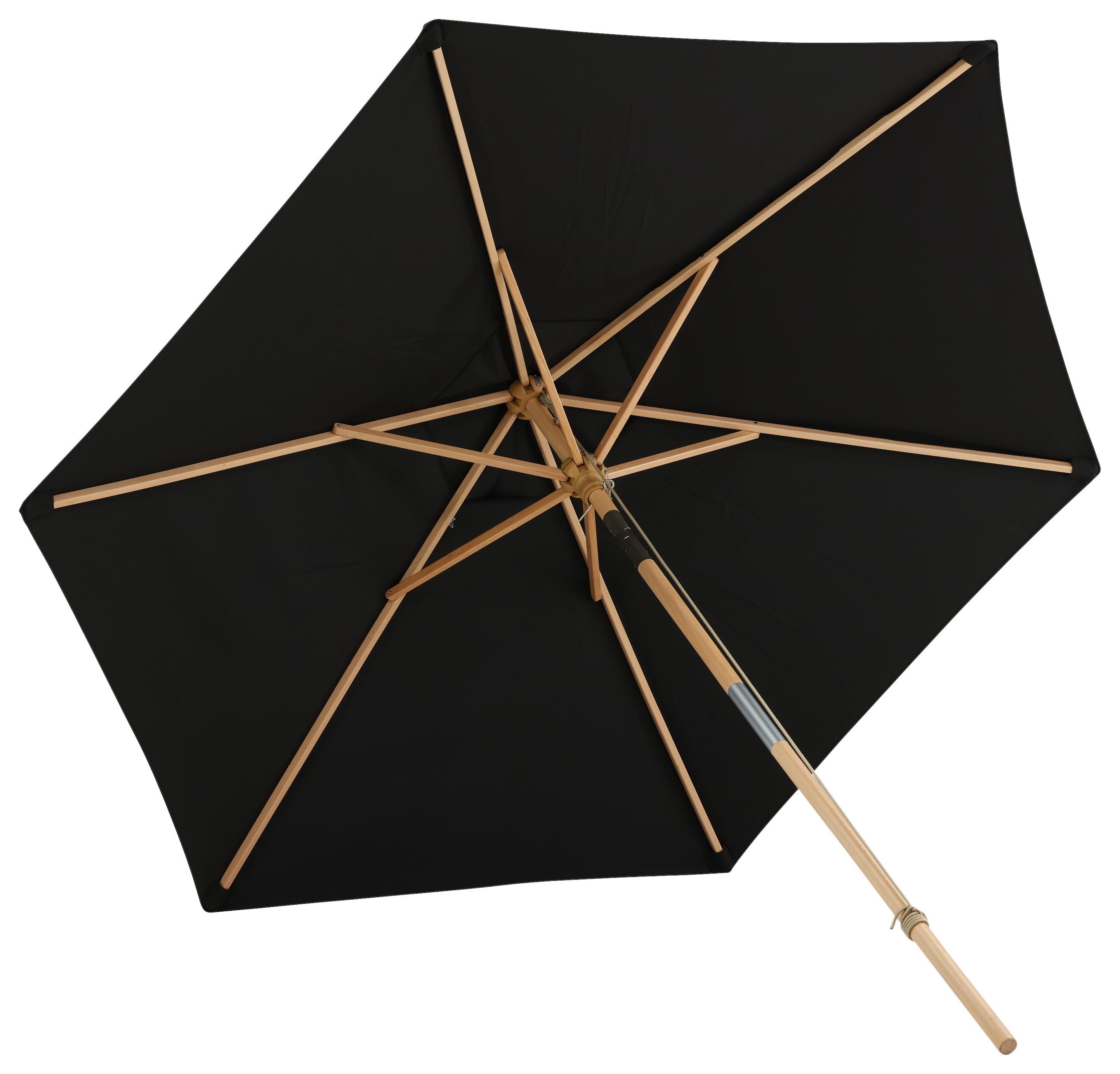 Sonnenschirm Corypho ca. 250x232 cm Schwarz - Schwarz, KONVENTIONELL (250/232cm) - Gardenson
