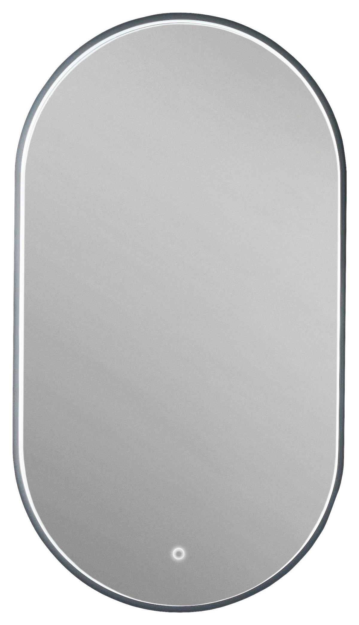 LUSTRO ŁAZIENKOWE NV.021 - kolor srebrny/czarny, Design, metal/szkło (50/90/5cm) - Novel