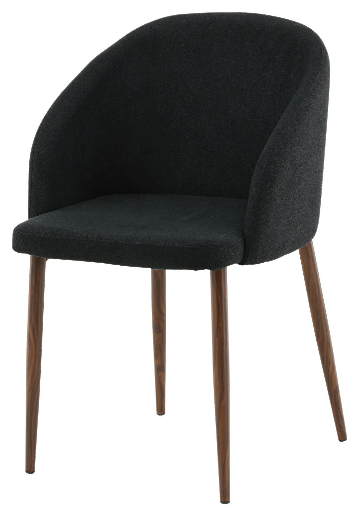 STUHL-SET ARCH - Walnussfarben/Schwarz, Design, Holz/Textil (48,5/83/55cm) - Livetastic