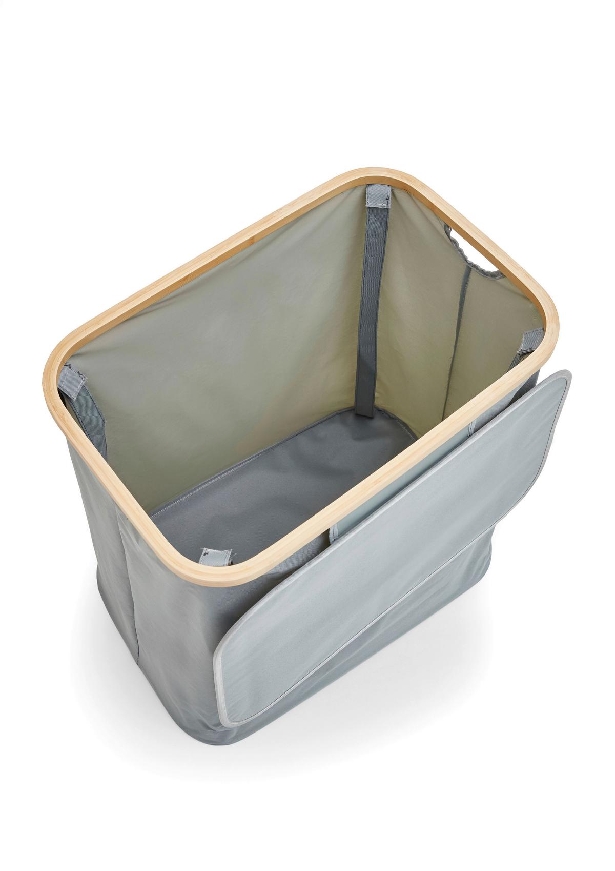 Košara Za Perilo Lemgo, Siva - siva, Design, tekstil/leseni material (57/60/37cm) - MID.YOU