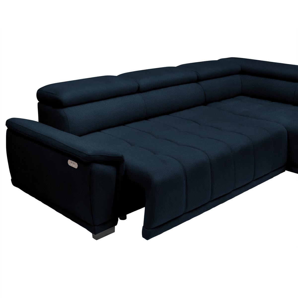 Kutna Garnitura Gremio - tamno plava/crna, Moderno, tekstil/plastika (283/206cm) - Modern Living