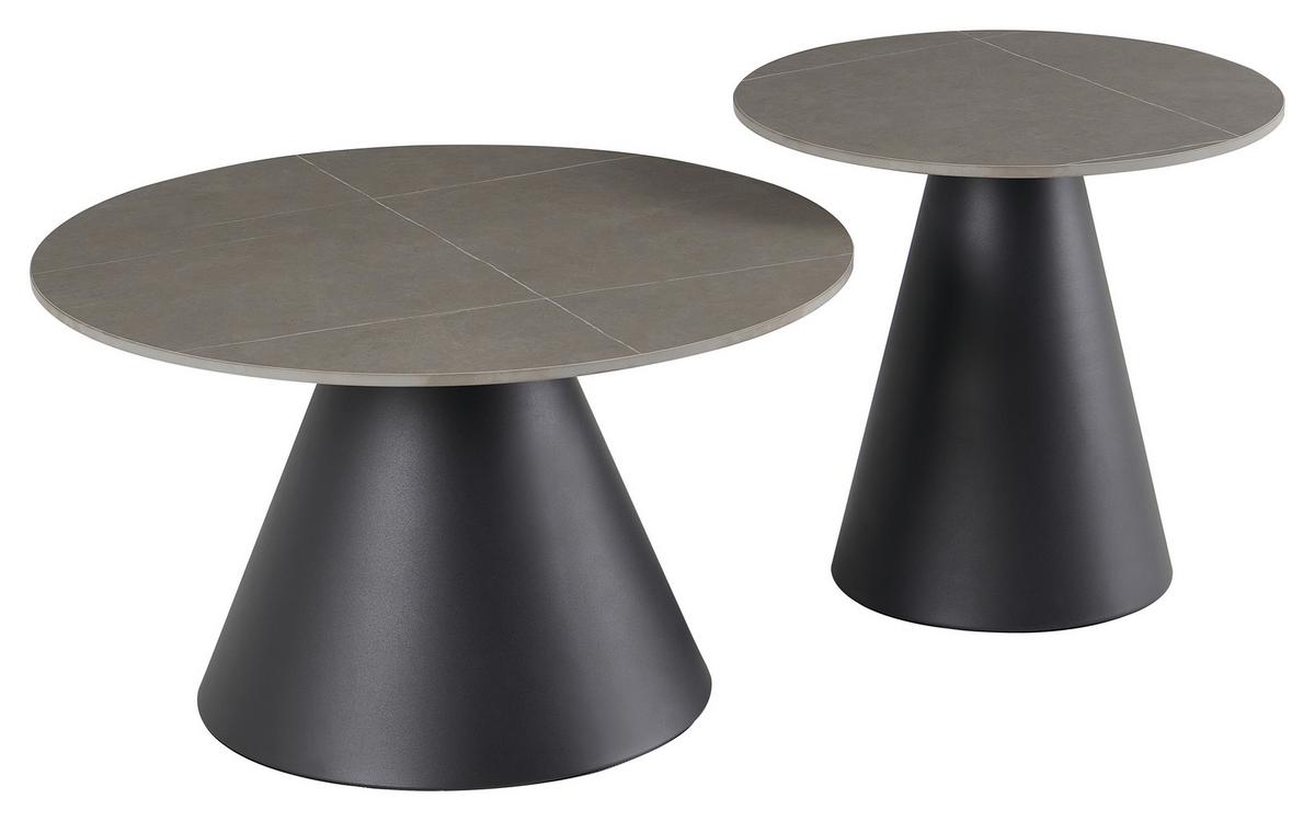 Stolić Preston - siva/crna, Moderno, kamen/metal (70/50/70/50/40/46cm) - Modern Living