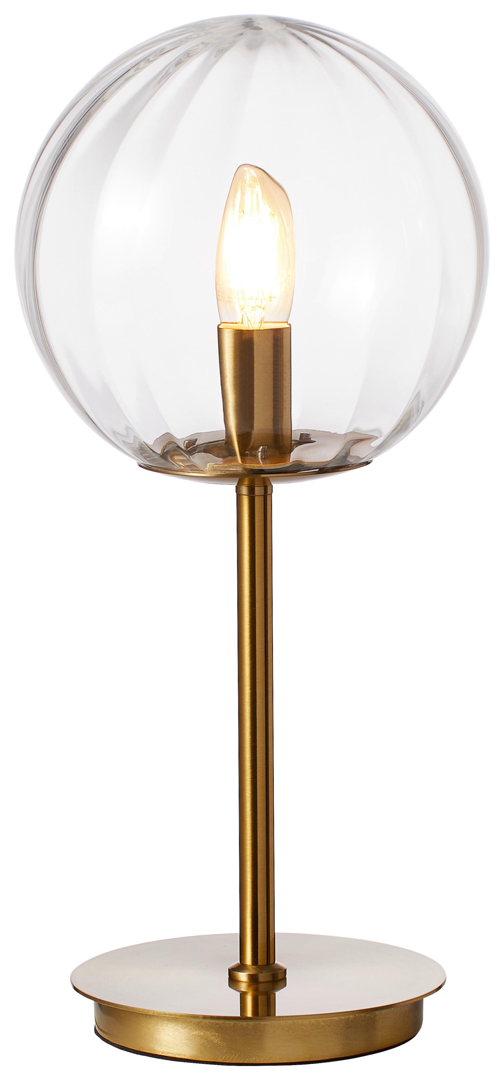 LAMPA STOŁOWA BUBBLE - przejrzysty/złoty, Trend, metal/szkło (20/43cm) - Light & Living