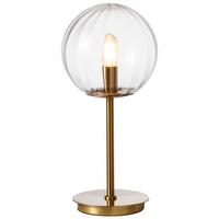 LAMPA STOŁOWA BUBBLE - przejrzysty/złoty, Trend, metal/szkło (20/43cm) - Light & Living