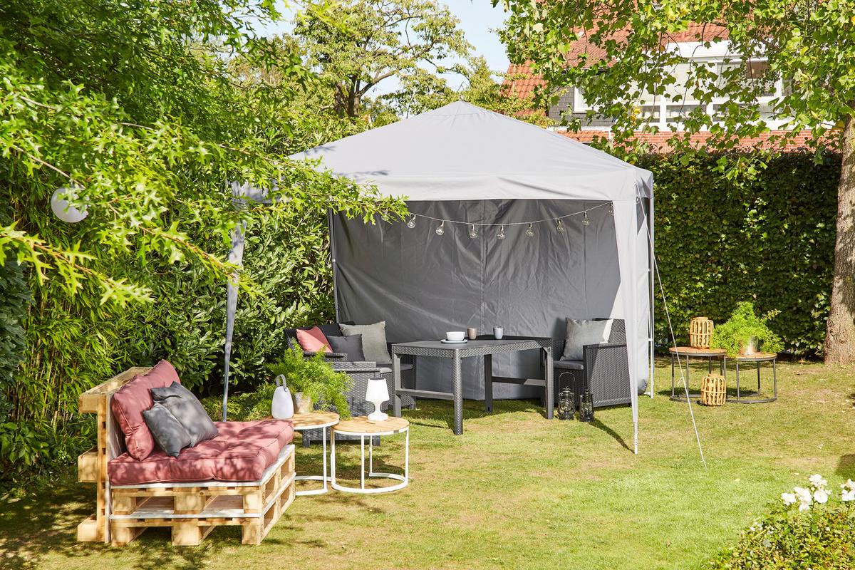 Pavillon Starter BHT 3x2,6x3 m mit Tragetasche - Grau, KONVENTIONELL, Textil (300/260/300cm) - Siena Garden