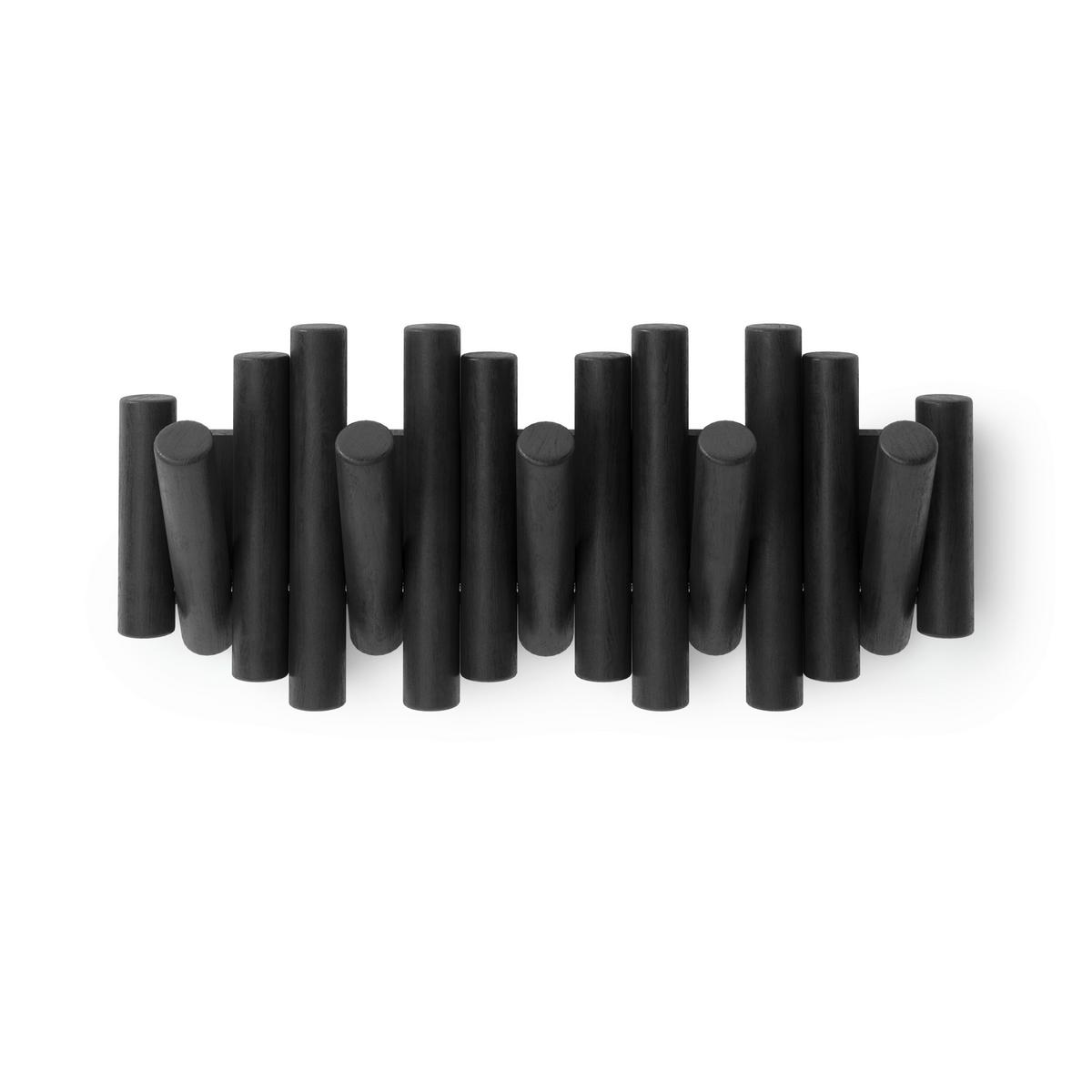 Cuier de perete cu cârlige HOLLY - negru, Modern, lemn (38/17/4cm) - Modern Living