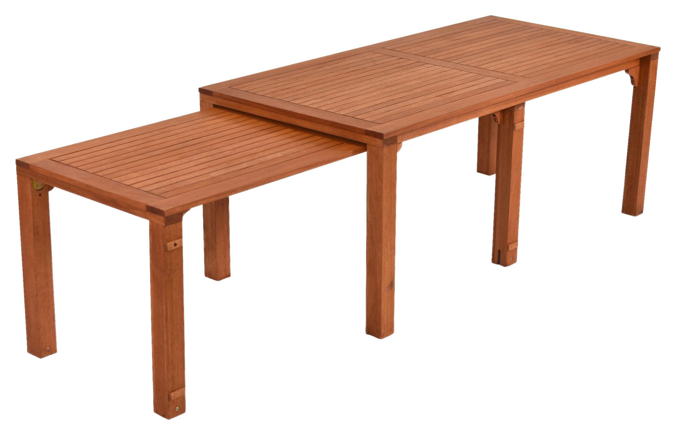 Gartentisch Flex Braun Echtholz ca. 185x90x76cm - Braun, KONVENTIONELL, Holz (185/90/76cm) - Gardenson