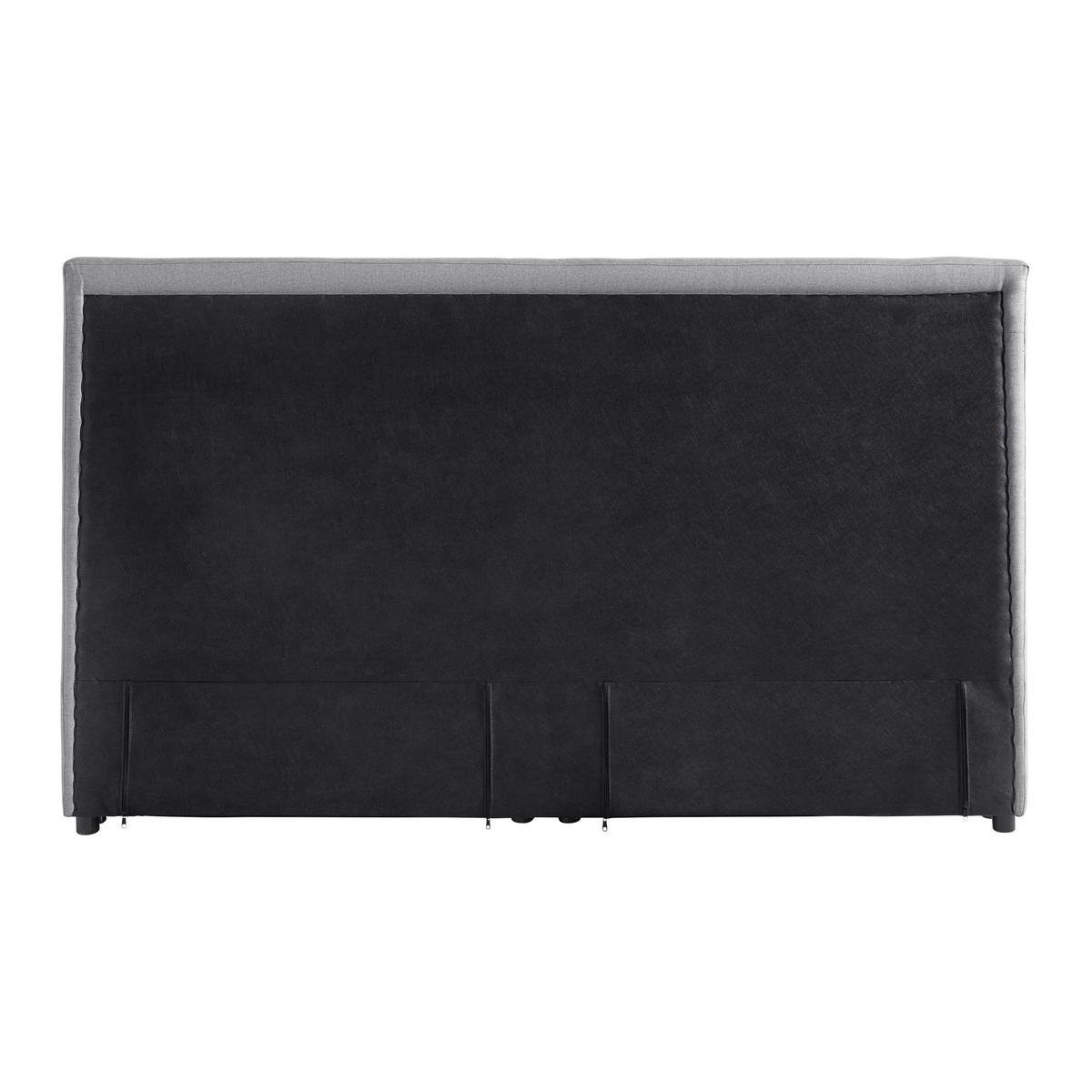 Boxbett Florinda ca. 180x200 cm Grau mit Topper - Schwarz/Grau, Modern, Holz/Kunststoff (180/200cm) - Bessagi Home