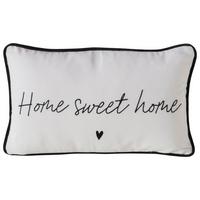 Zierkissen Home Sweet Home Schwarz/Weiß ca. 50x30cm - Schwarz/Weiß, Textil (50/30/13cm)