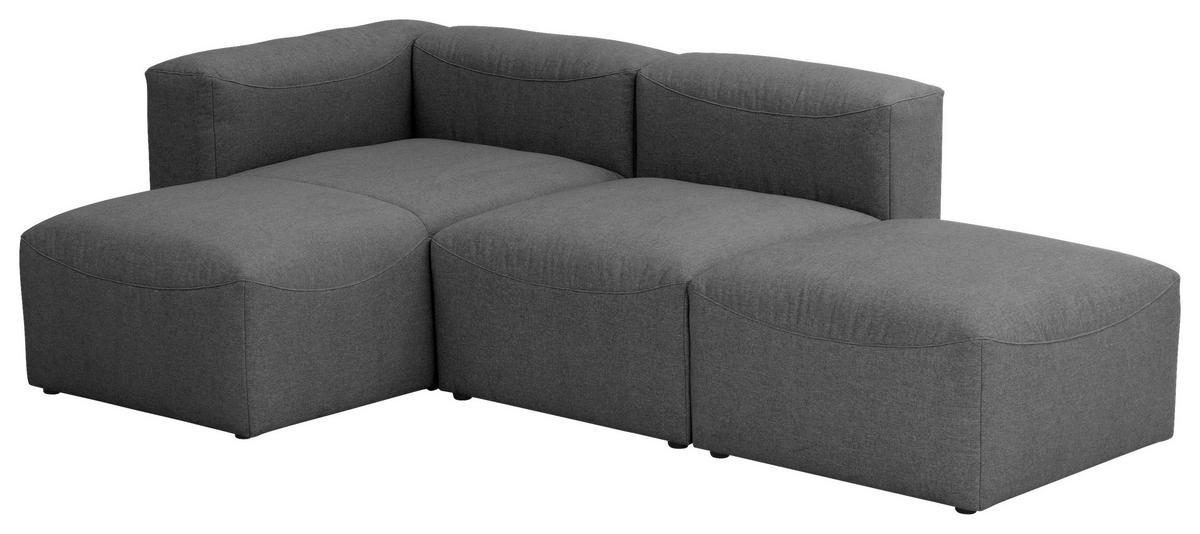 Ecksofa Lena in Anthrazit Flachgewebe - Anthrazit, Design, Kunststoff/Textil (160/250cm) - Max Winzer