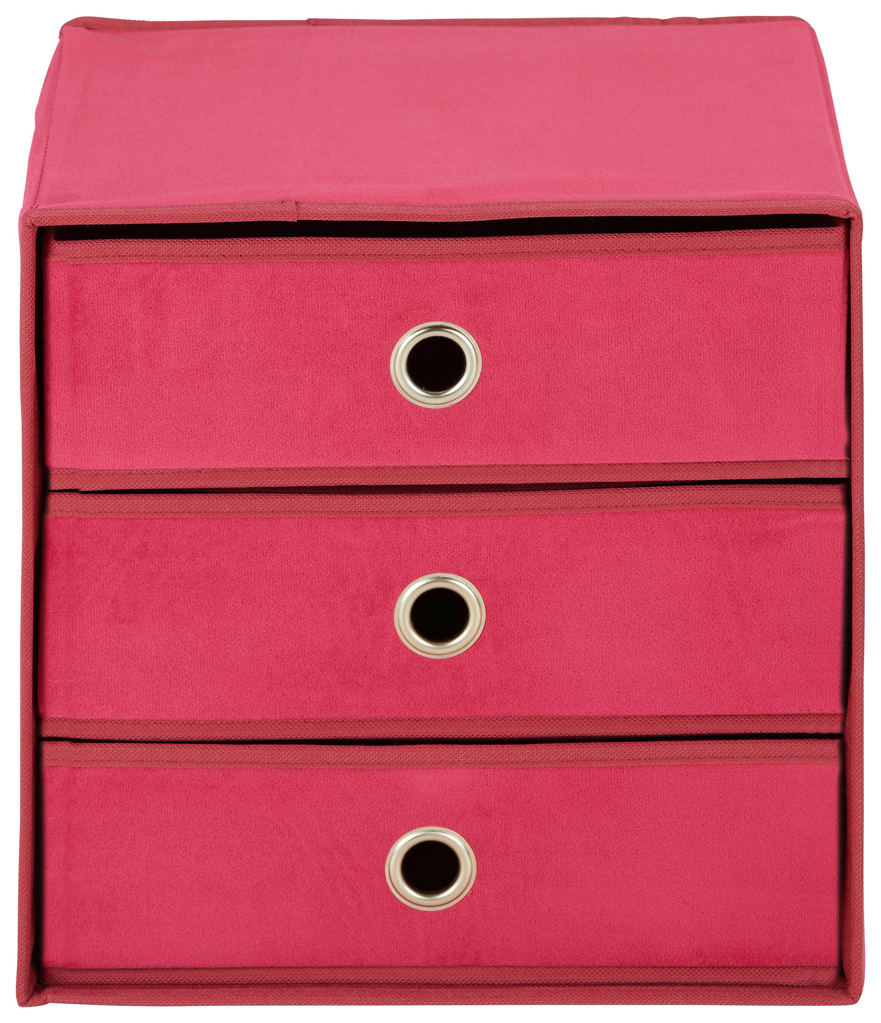 MINIBYRÅ MONA -SB- - gammelrosa, metall/textil (32/31,5/32cm) - Mömax