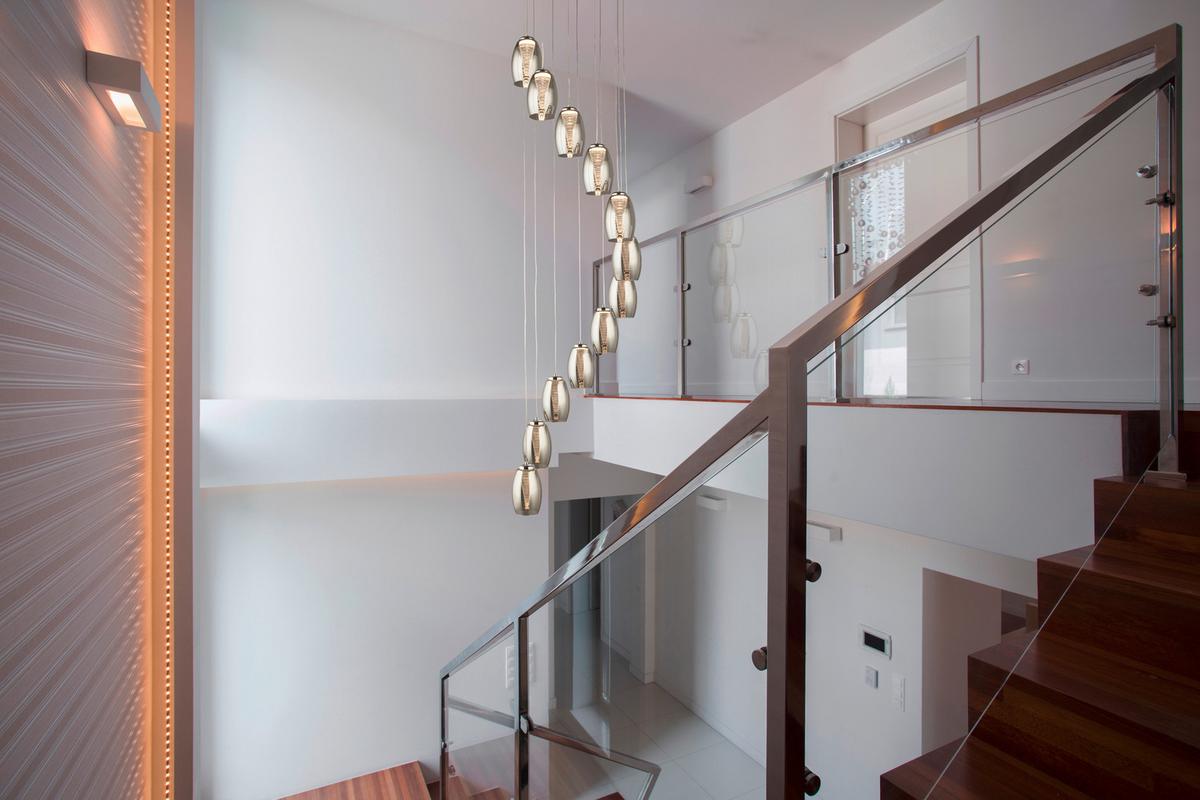 Led Függeszték 97291-12sm - krómszínű, Design, üveg/textil (52/200cm)