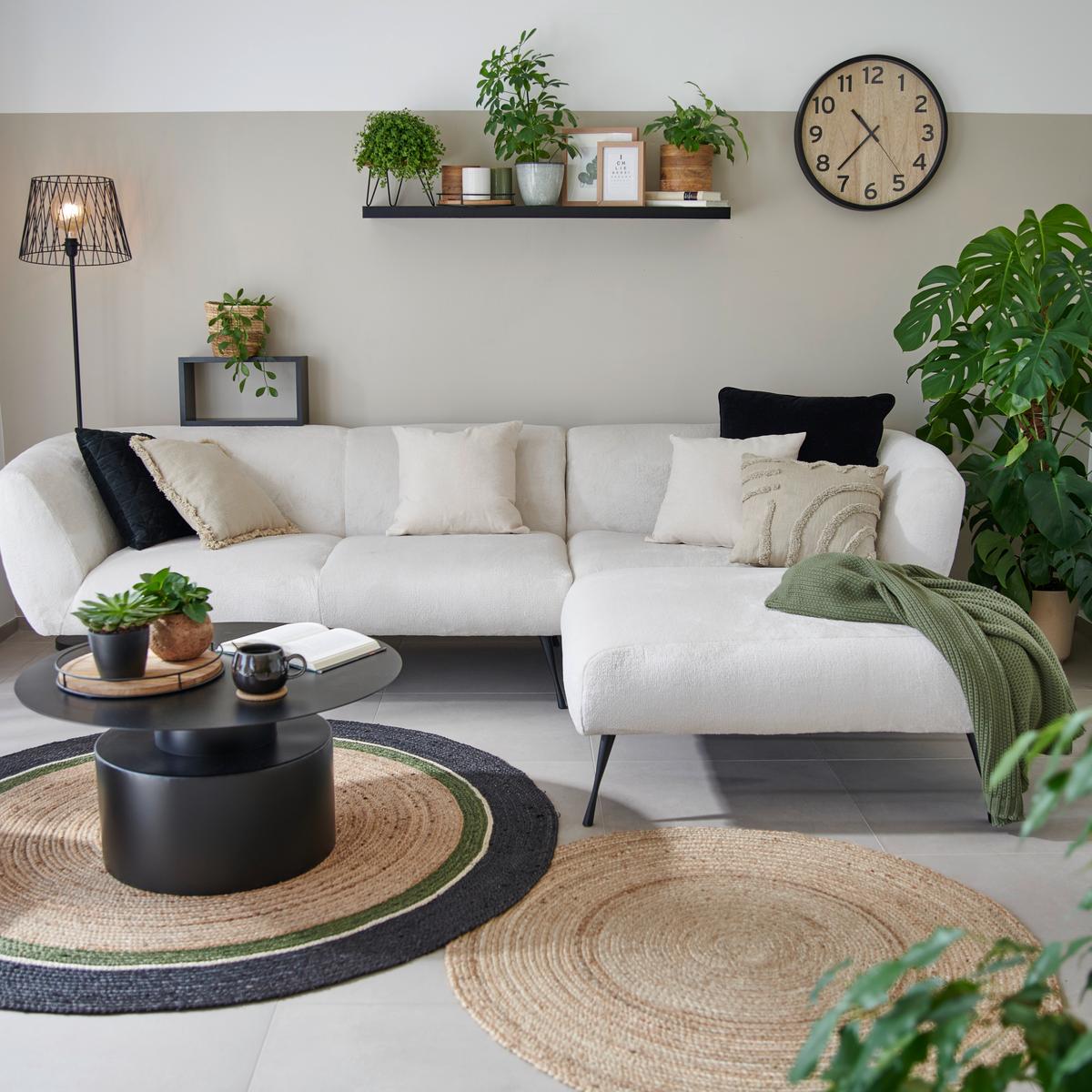 Ecksofa In Beige - Beige/Schwarz, Lifestyle, Textil/Metall (273/74/165cm) - Mömax