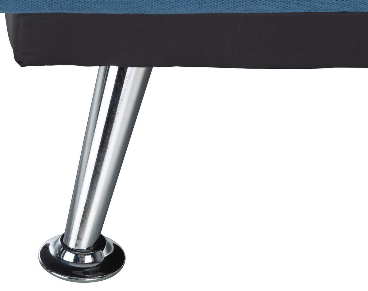 Schlafsofa in Dunkelblau mit Kissen - Silberfarben/Dunkelblau, Holz/Textil (196/92/98cm) - Based