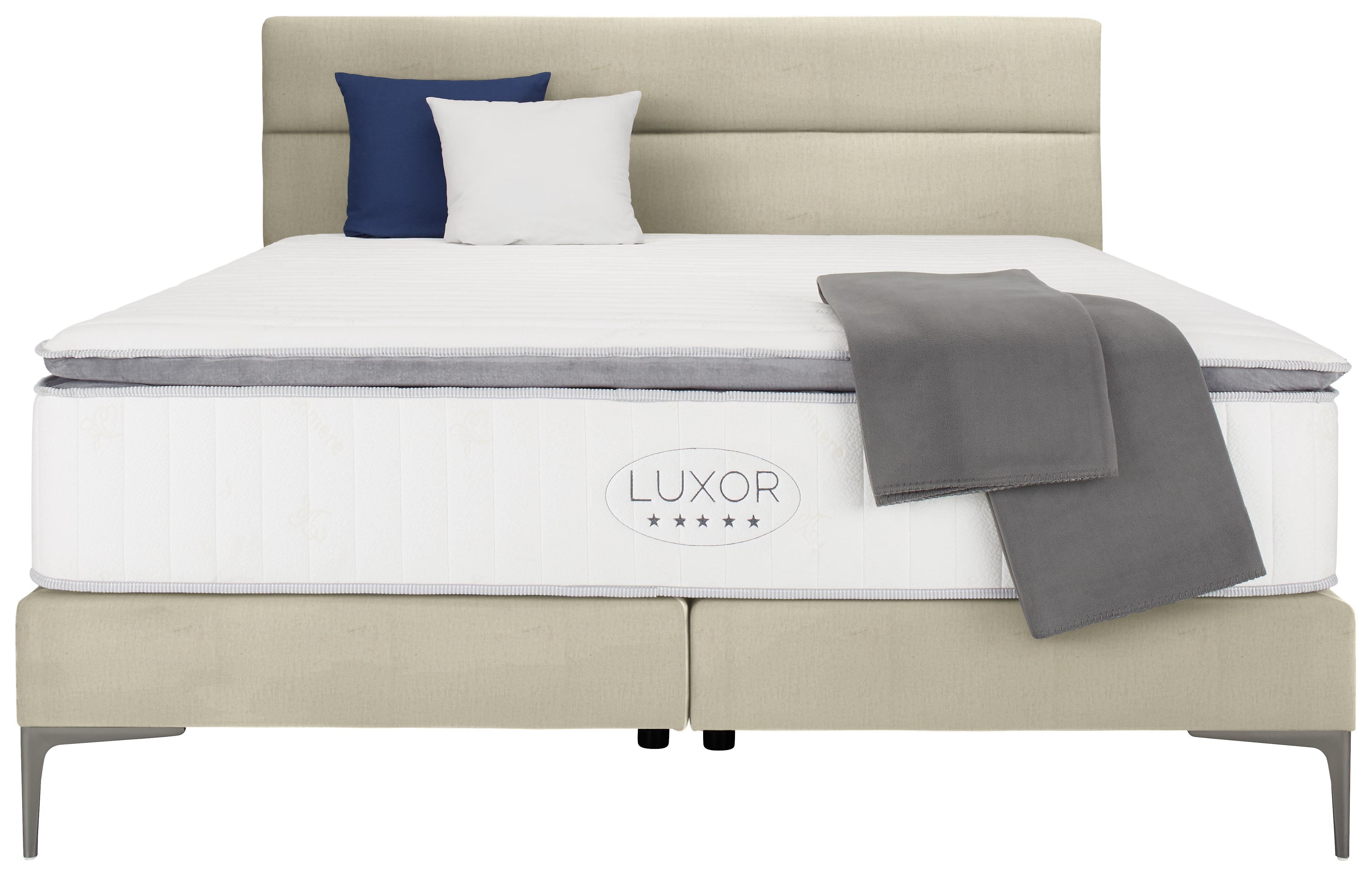Boxspringbett ca. 180x200cm - Beige/Schwarz, KONVENTIONELL, Holz/Holzwerkstoff (180/200cm) - Premium Living