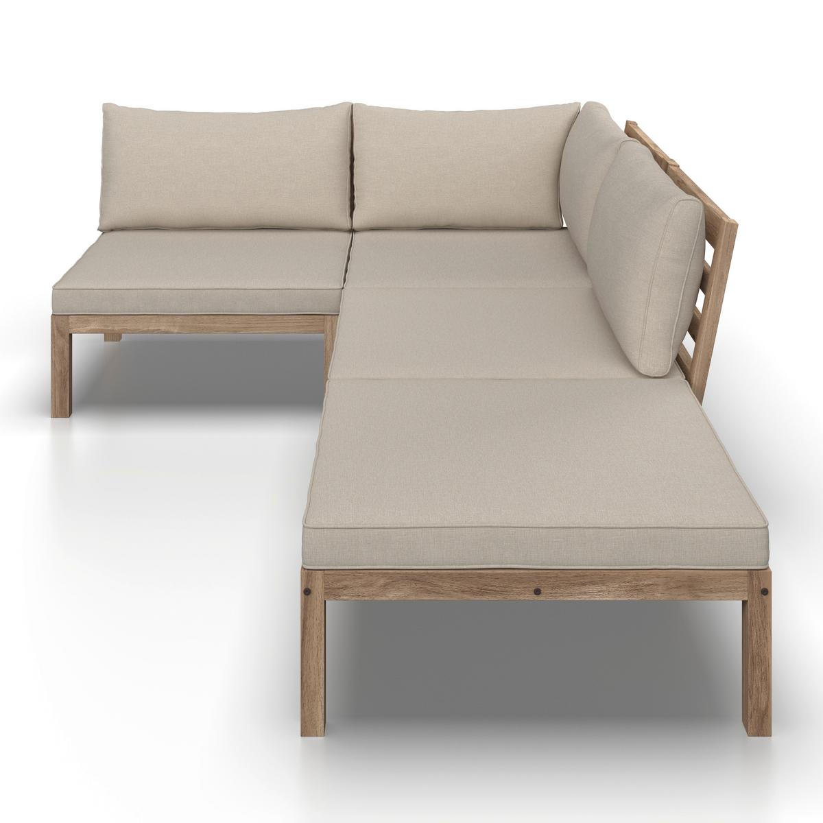 Lounge Garnitura Lina, Krem - krem barve/barve akacije, Moderno, tekstil/les (250/70/80cm) - Bessagi Garden